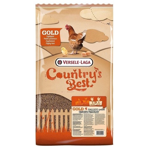Ração granulada Gallico Gold 4 para galinhas