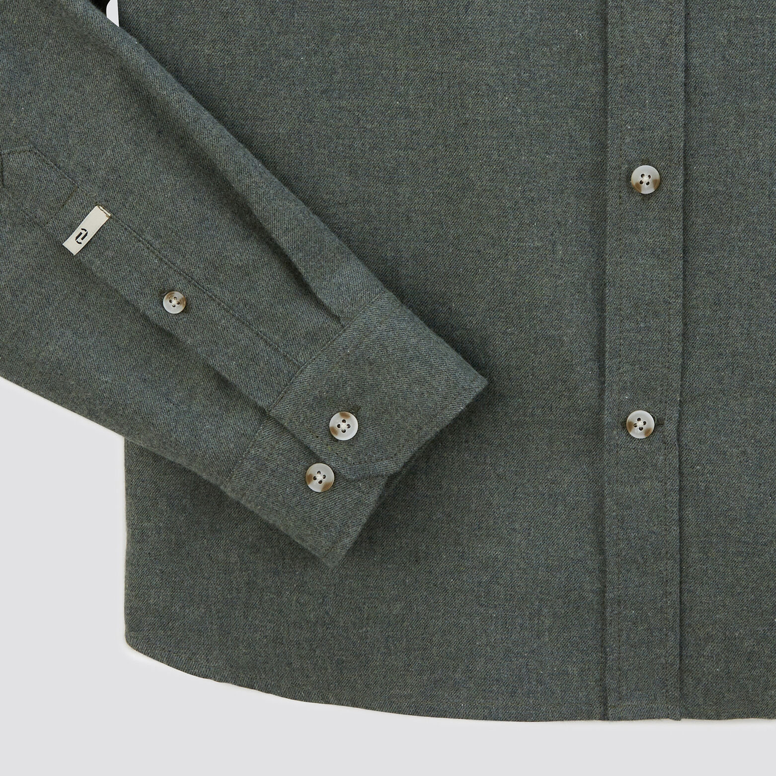 Chemise regular unie coton flanelle Vert clair
