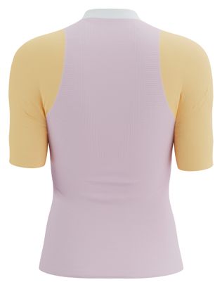 Maillot manches courtes Compressport Trail Racing Postural Rose/Orange Femme