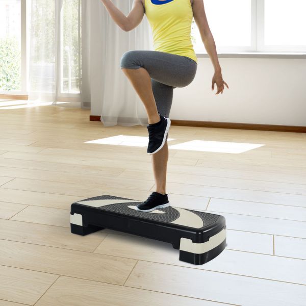 HomCom Step Fitness Plástico Black Grey - A90-077BK