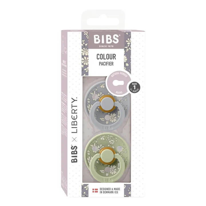 Bibs Tétines en caoutchouc naturel Bibs x Liberty - Set de 2 | Sauge