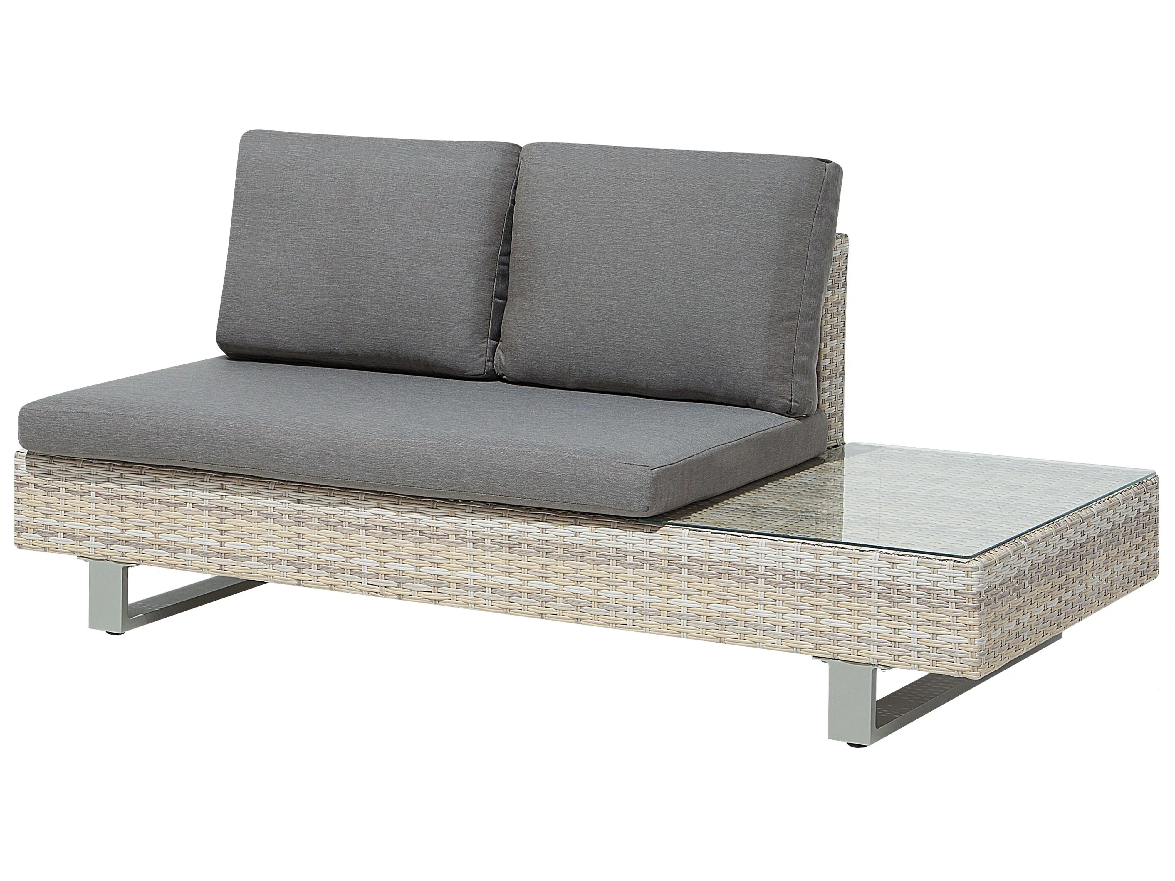 Tuin hoekloungeset met tafel 5-zits LANCIANO rechtszijdig PE rotan Grijs