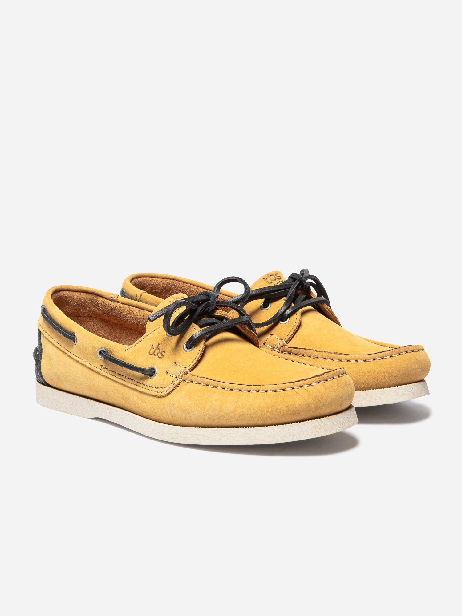 Chaussures Bateau Homme Cuir Nubuck Jaune