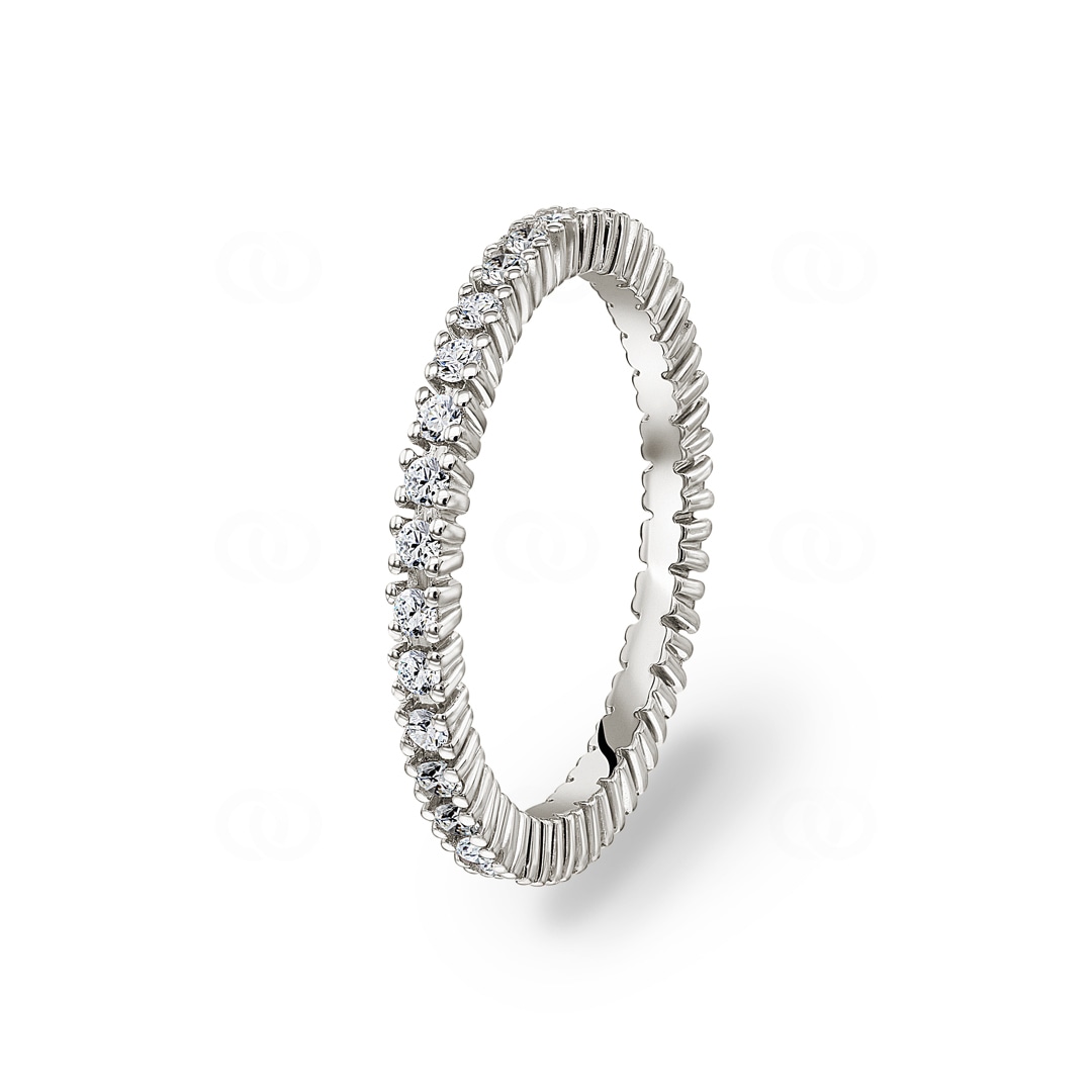 Mémoire-Ring 750/18 K Weissgold mit Diamanten 0.50 ct H/si