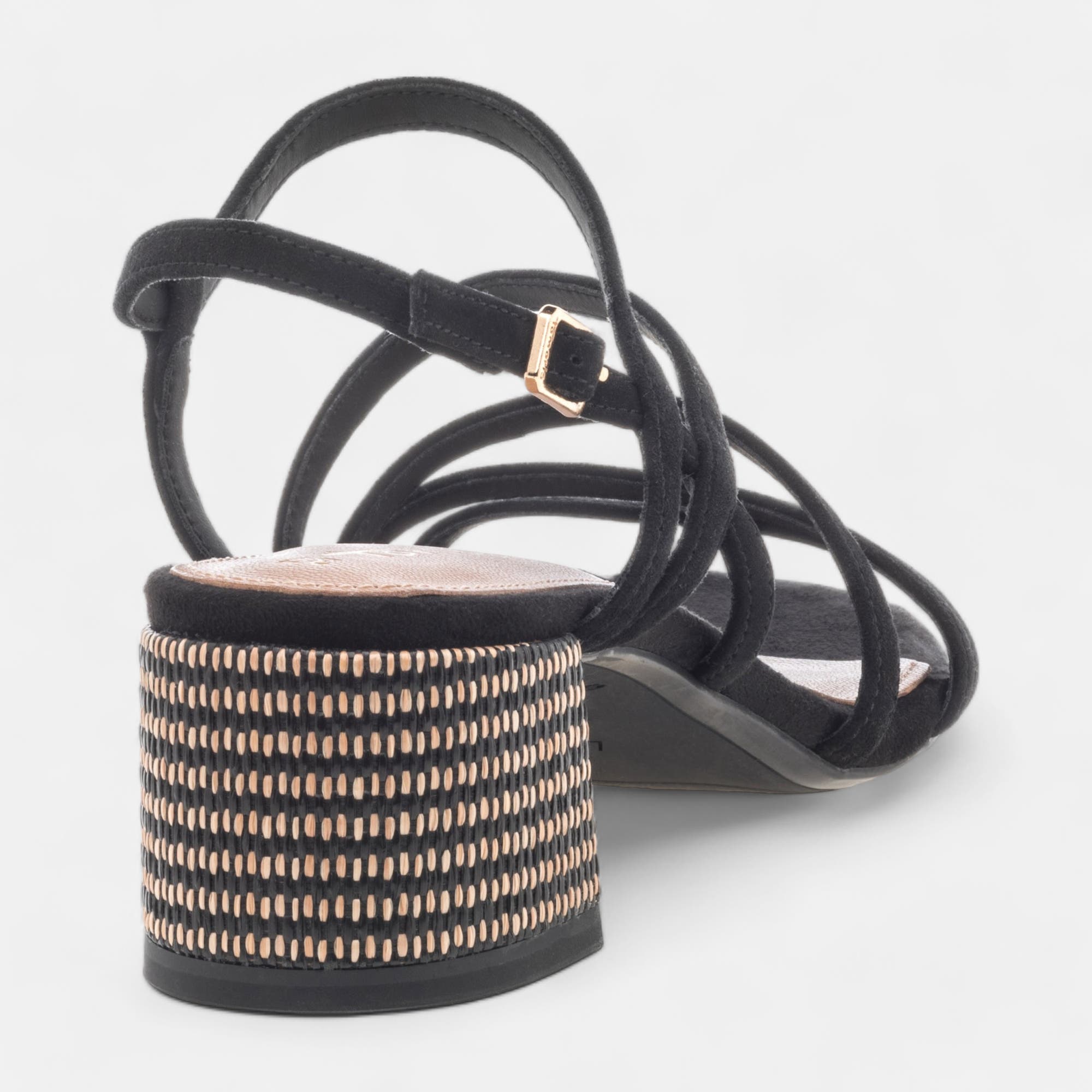 Nu-pieds à talon Femme en cuir noir