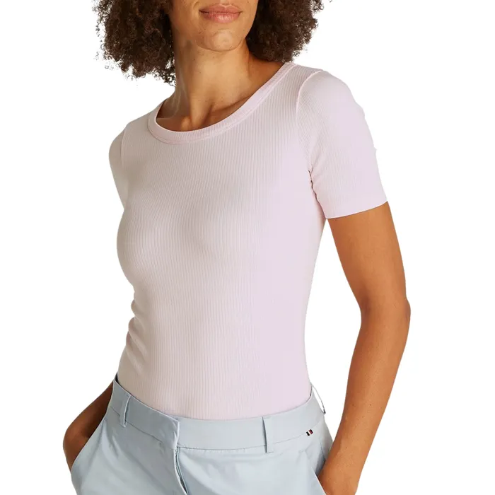 Tommy Hilfiger Slim 5X2 Rib Crew Shirt Dames