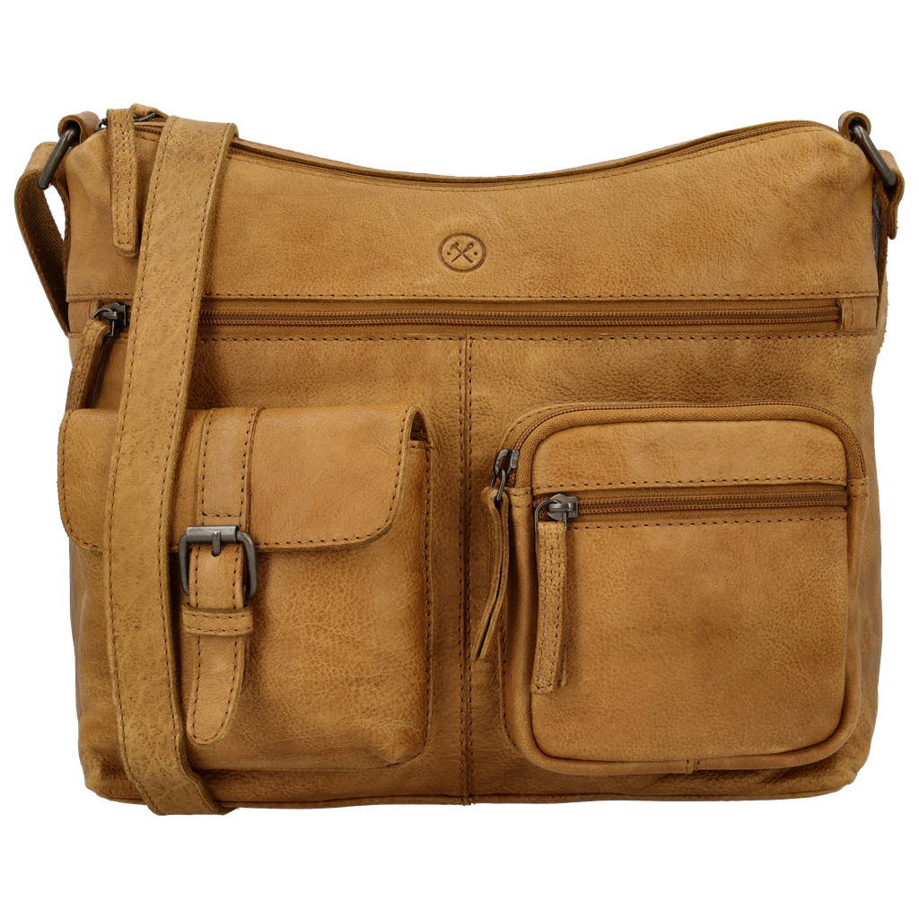 Hide & Stitches Paint Rock Crossbody Tas Okergeel