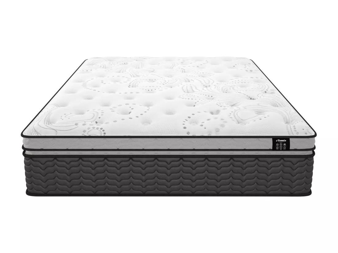 Matelas 160 x 200 cm hybride ressorts ensachés et surmatelas intégré ép.30cm - GAMIANI de YSMÉE