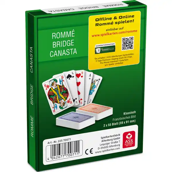 Romme Bridge Canasta Spielkarten