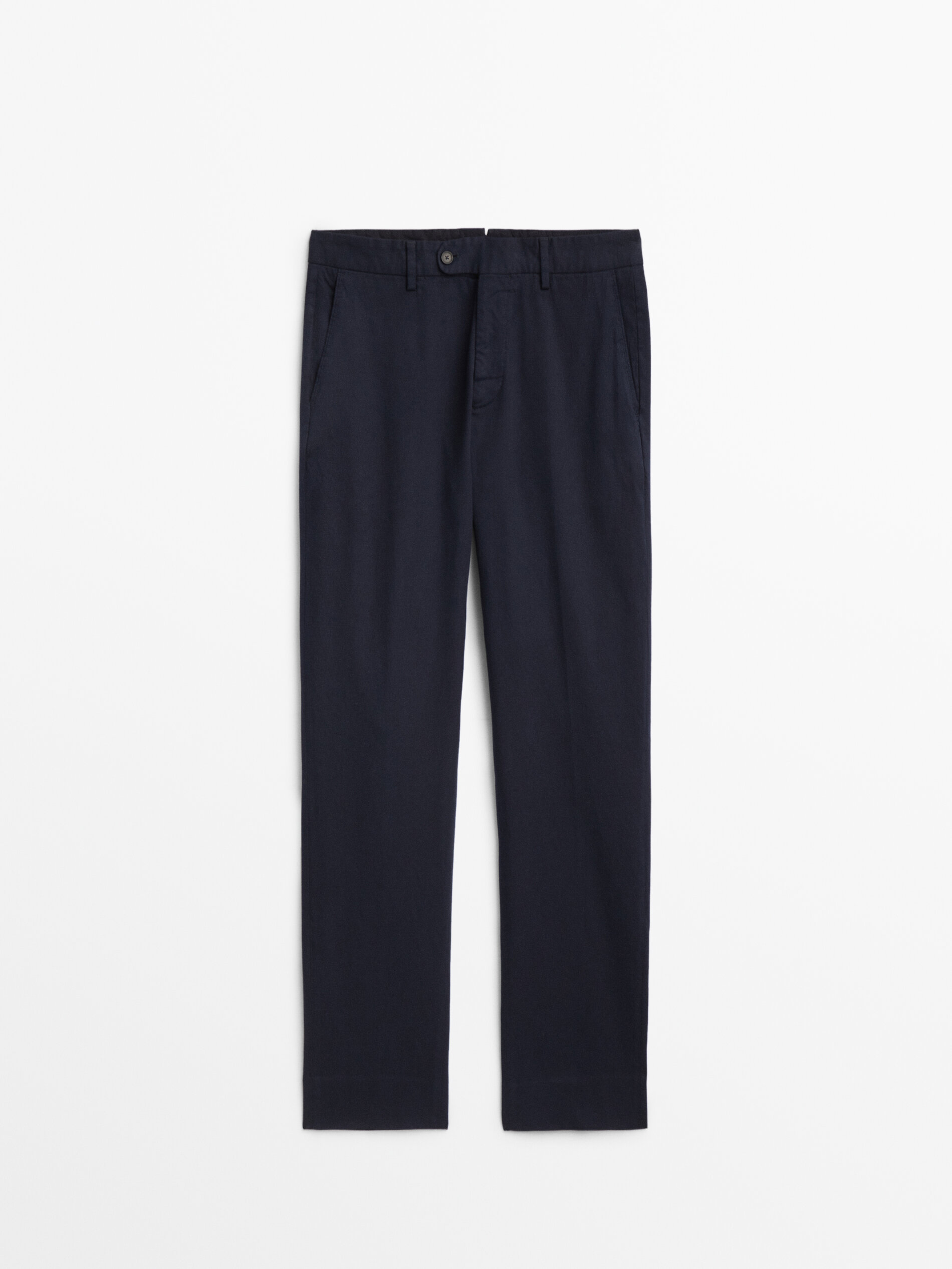 Calça chino tingida mezcla algodón caxemira - AZUL MARINO