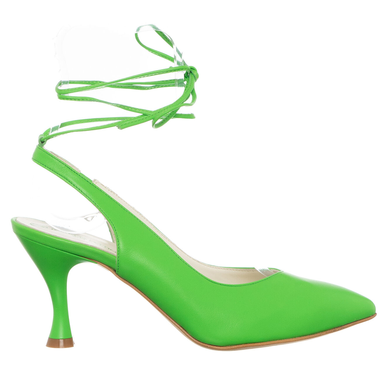 Loretta Pettinari Slingbacks en Cuir Mia vertes - Talon 7.5 cm