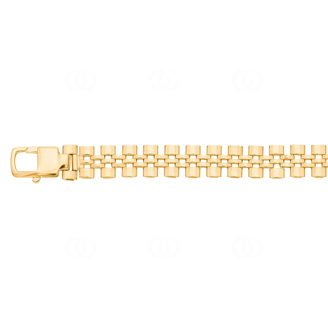 7.9mm Gravurarmband 750/18 K Gelbgold halbmassiv