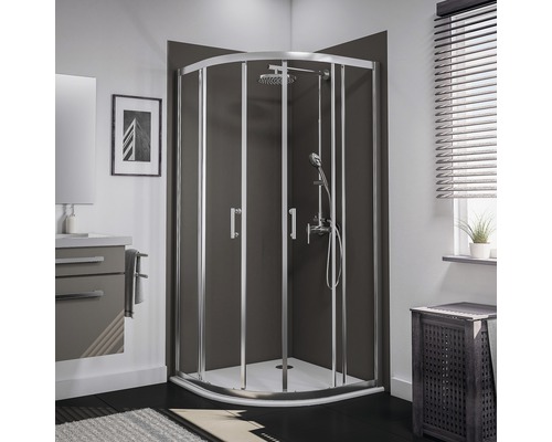 Ronde douche SCHULTE Sunny ExpressPlus R550 90x90 cm helder glasprofiel kleur chroom