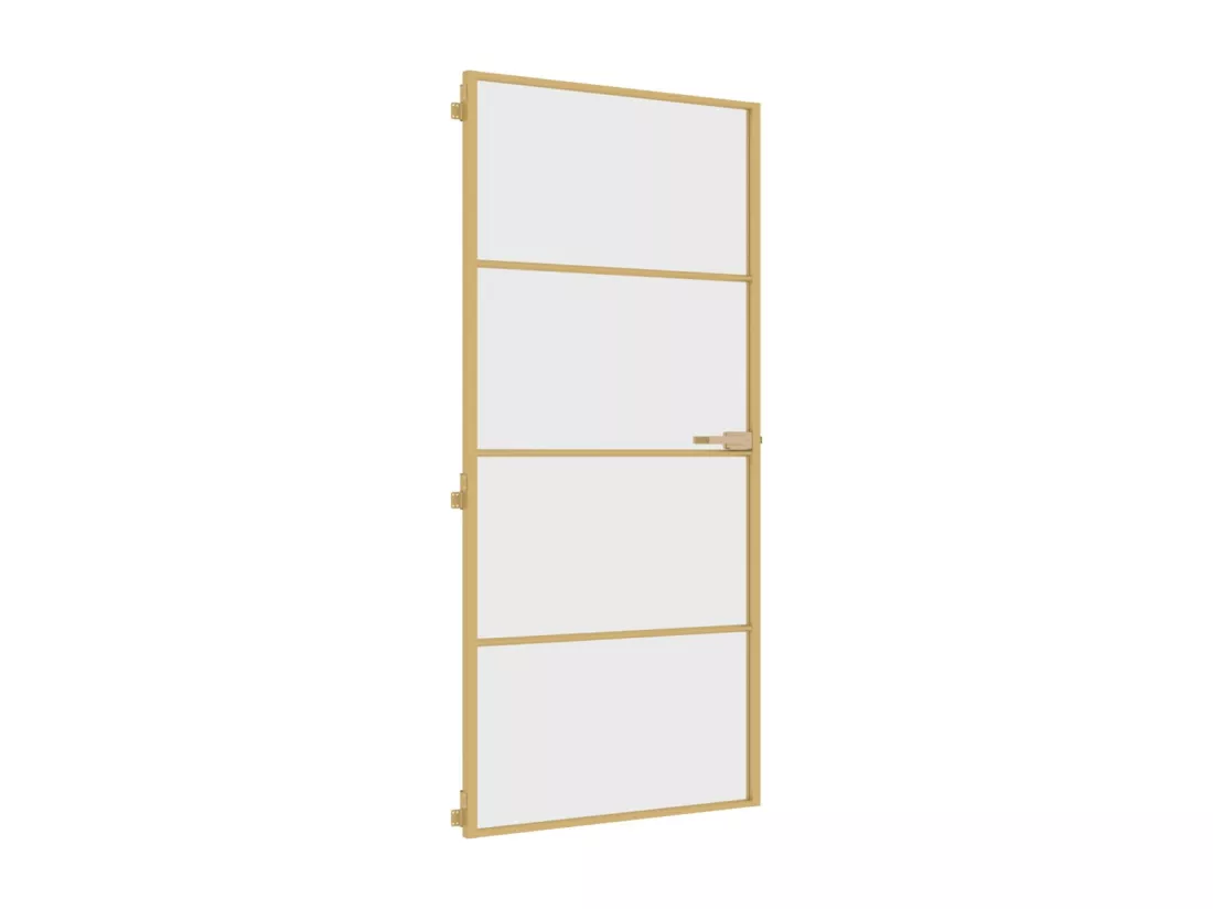 Porte intérieure mince doré 93x201,5 cm verre trempé aluminium