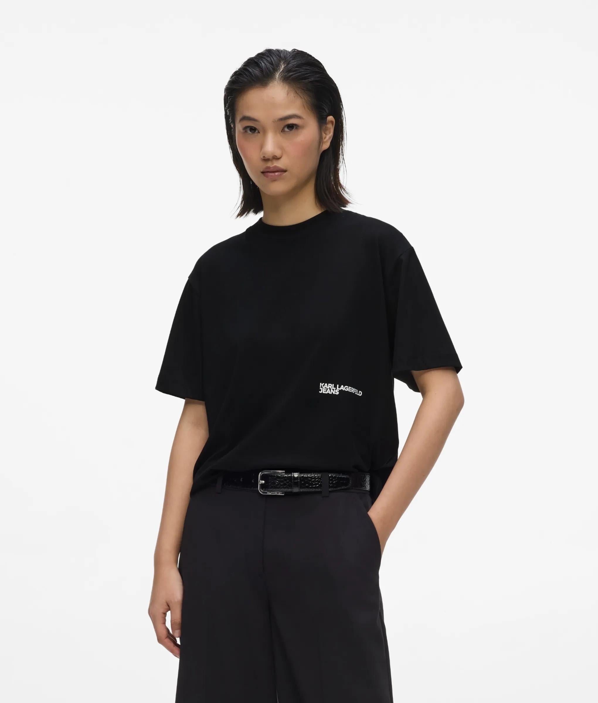 T-shirt met normale pasvorm en gevlokt bloemenmotief