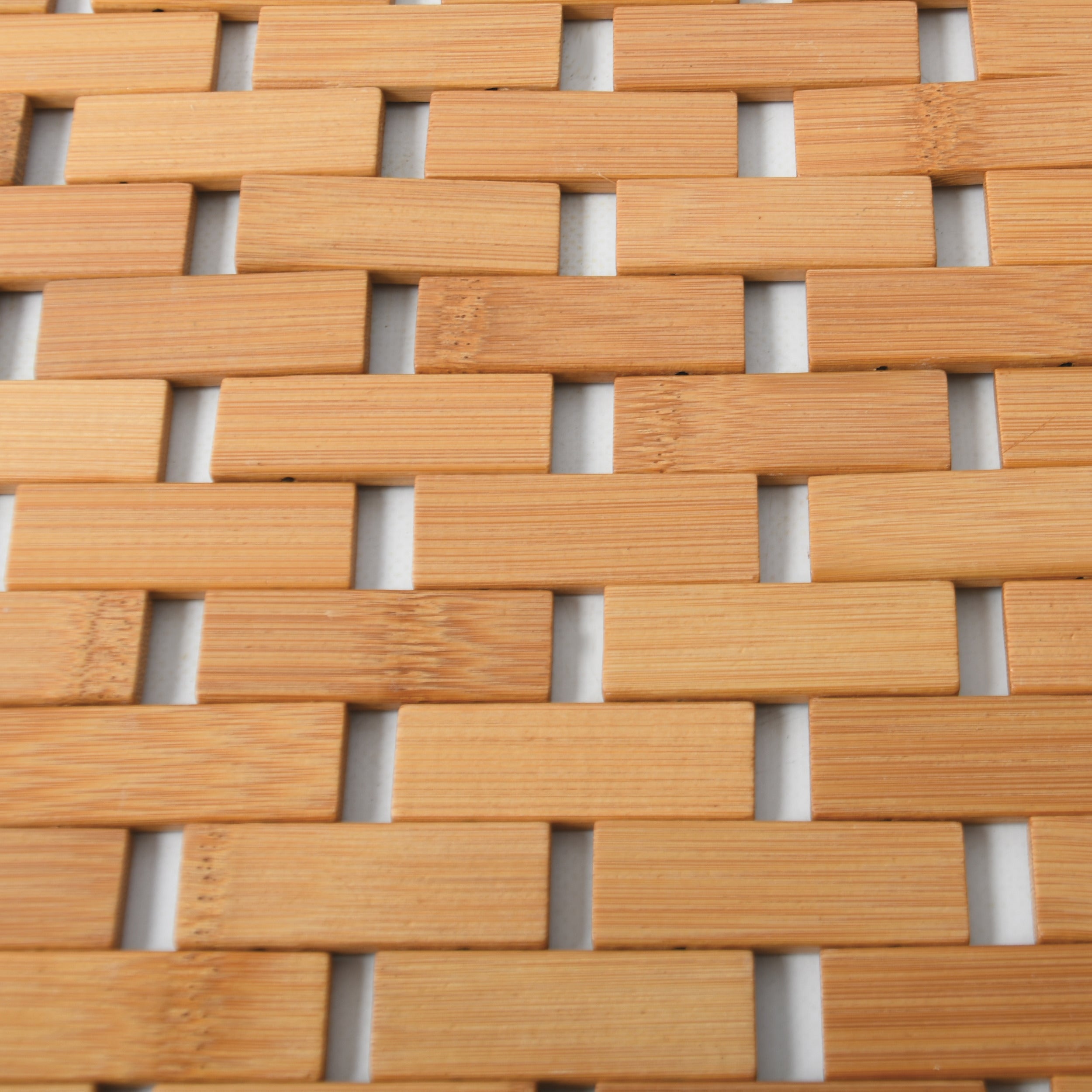 MSV Badkamerkleedje|badmat voor op de vloer - bamboe hout - 42 x 64 cm