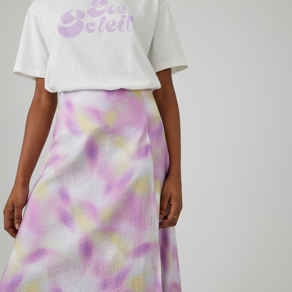 LA REDOUTE COLLECTIONS<br>Saia midi com estampa tie-dye