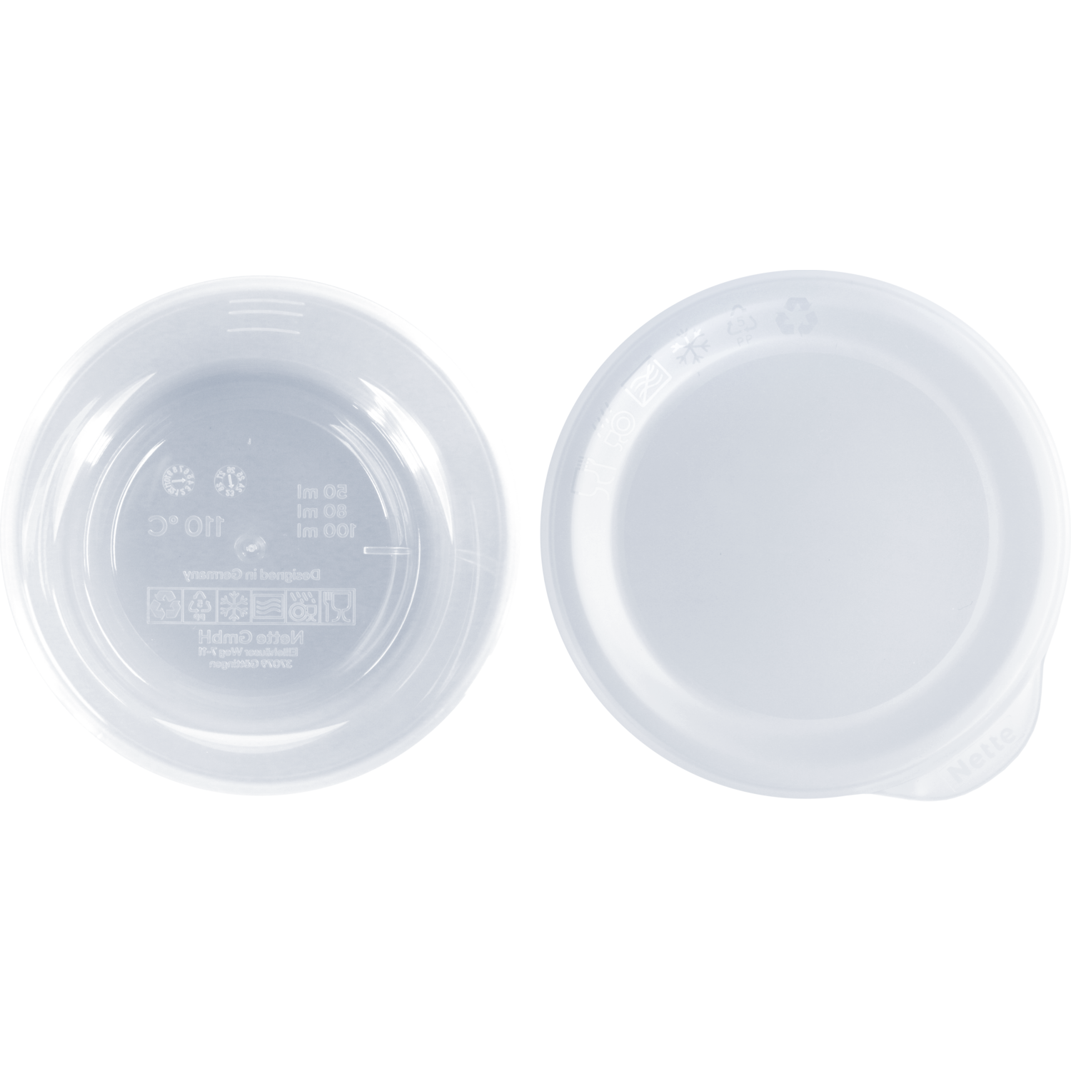 Cup, sauscup, met deksel, reusable, pP, Ø 75mm, 42mm, transparant