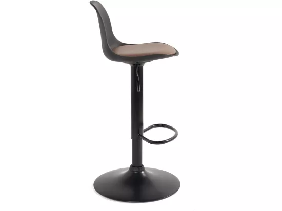 Lot 2 tabourets de bar coussin simili cuir effet vintage pivotant hauteur réglable SIG+(noir marron)