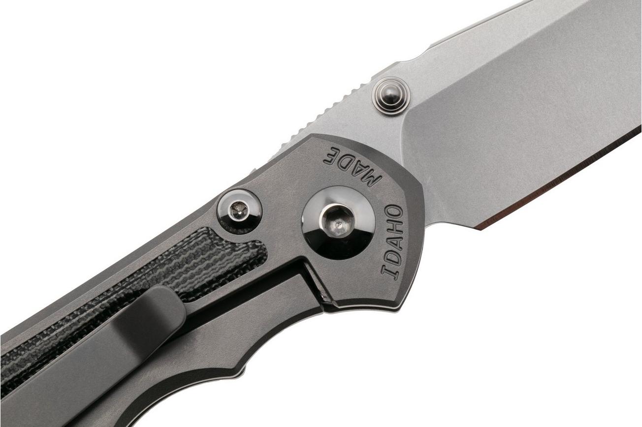 Chris Reeve Small Inkosi SIN-1116 CPM MagnaCut Drop Point, Glass Blasted Titanium, Black Canvas Micarta Inlay, zakmes