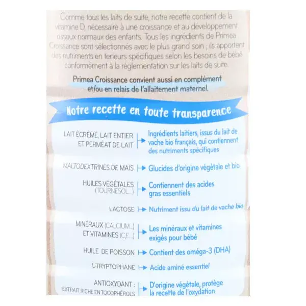 Babybio Primea Leite Infantil Orgânico 3ª Etapa 800g