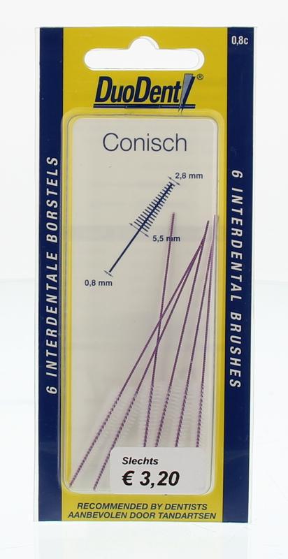 Duodent Interdentale Borstels Conisch 2,8-5,5mm 6 stuks