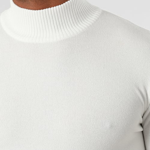 Pull Col Montant Blanc