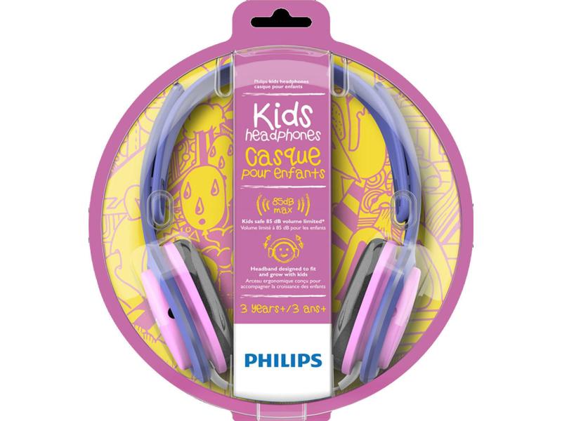Philips On-Ear-Kopfhörer SHK2000PK Pink; Violett Kinderkopfhörer, violett-pink