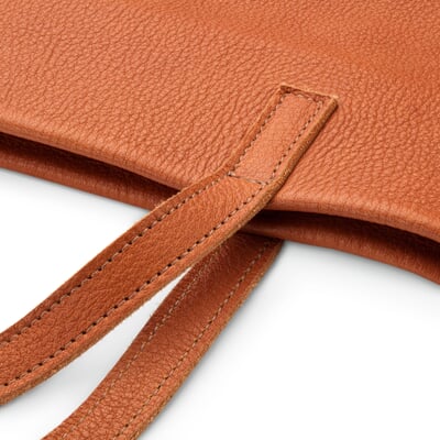 Totebag Leder, cognac