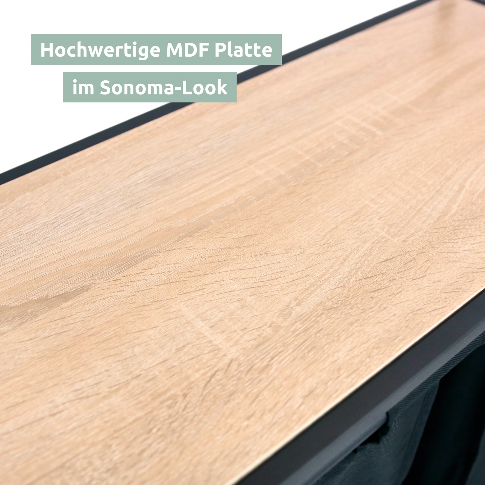 deluxe4home Wäschekorb mit 2 Fächern und Aufbewahrungsbox schwarz/Sonoma-Dekor braun