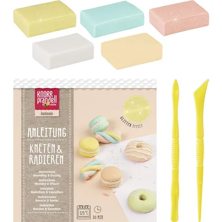 Knorr Prandell 212159109 Bastel-Set Kneten & Radieren „Sugar Sweets“, 100 g