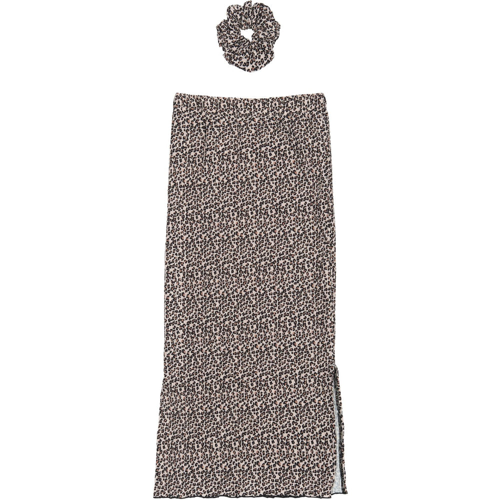 Køb The New Feather Gray AOP TNPet Long Pleat Nederdel