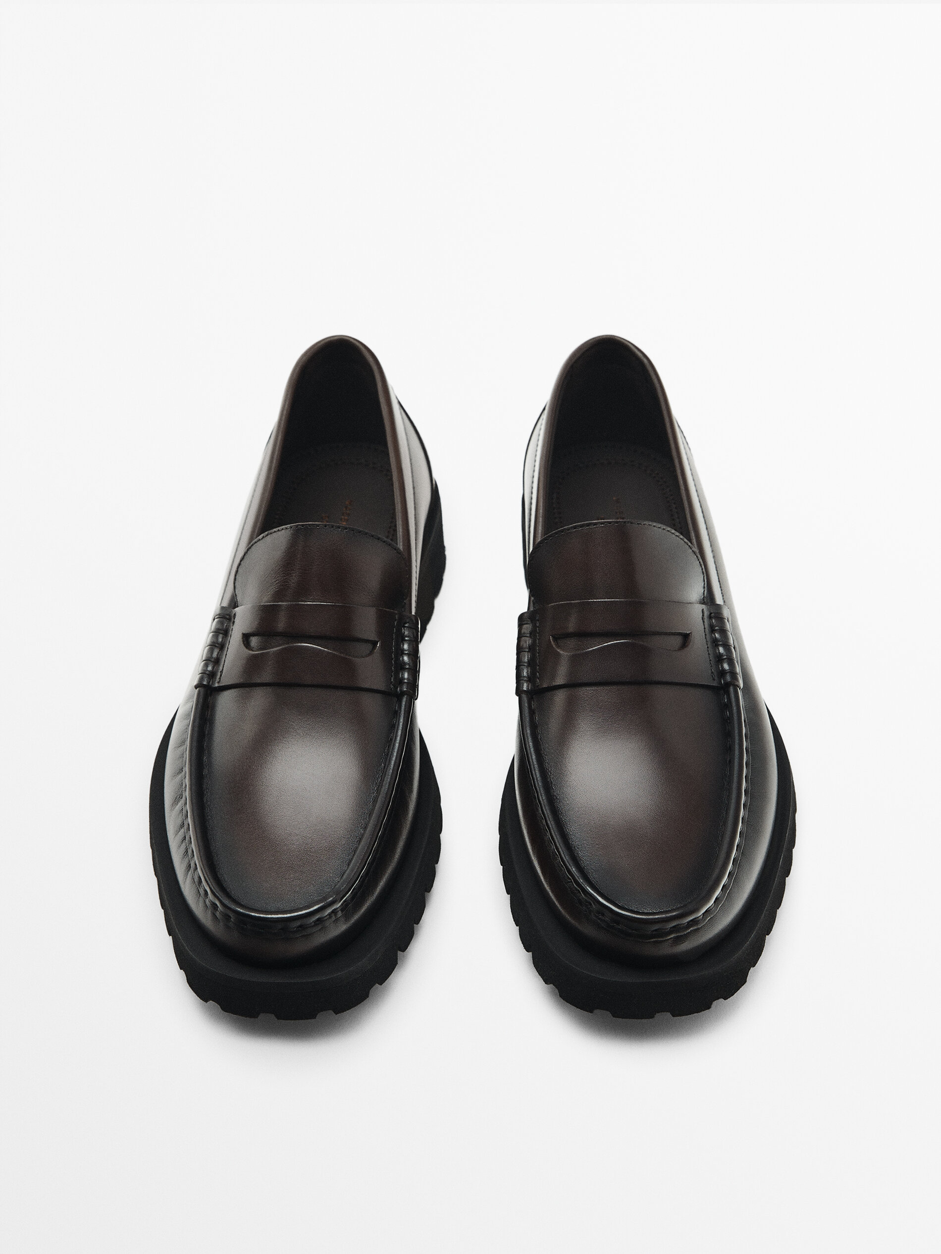 Mocassins em couro napa marrom - Studio - MARROM