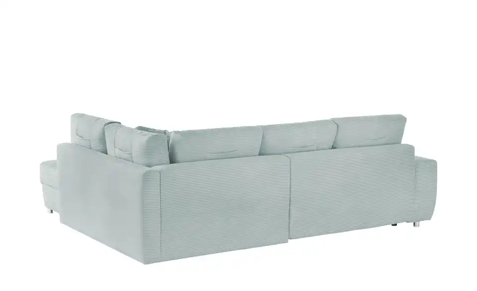 Ecksofa Arissa de Luxe Pastellblau rechts Cordstoff
