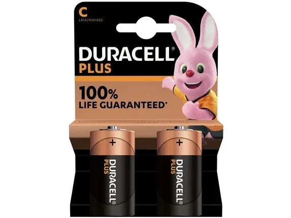 Batteri Duracell Plus Power C alkaline 2stk/pak