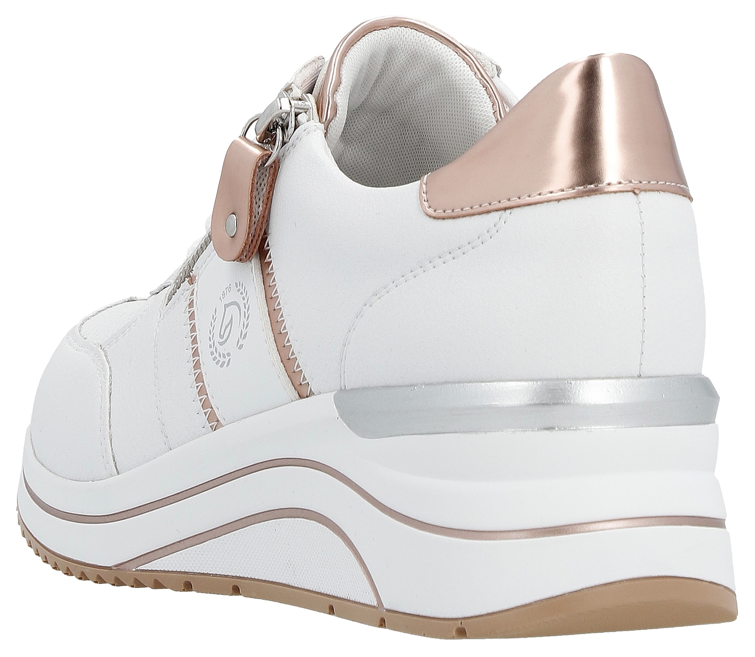 Remonte Keilsneaker  , Freizeitschuh, Halbschuh, Schnürschuh mit Metallic-Kontrastbesätzen