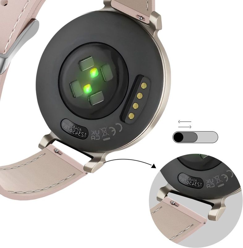Bandz - Garmin Lily 2 - Leren Band - Roze