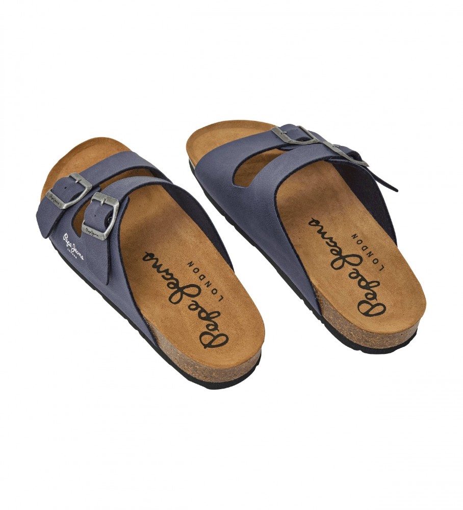 Sandálias anatômicas Pepe Jeans Double Chicago na cor azul marinho