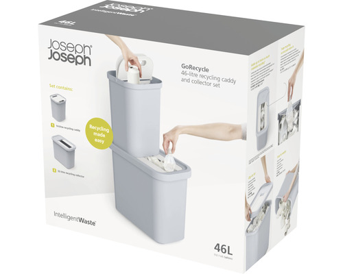 Joseph & Joseph GoRecycle afvalbak met open opening, 32 l, lichtblauw, 30111