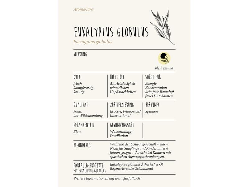 Farfalla Ätherisches Öl Eukalyptus globulus bio Wildsammlun Aromaöl mit erfrischendem, luftreinigendem Duft