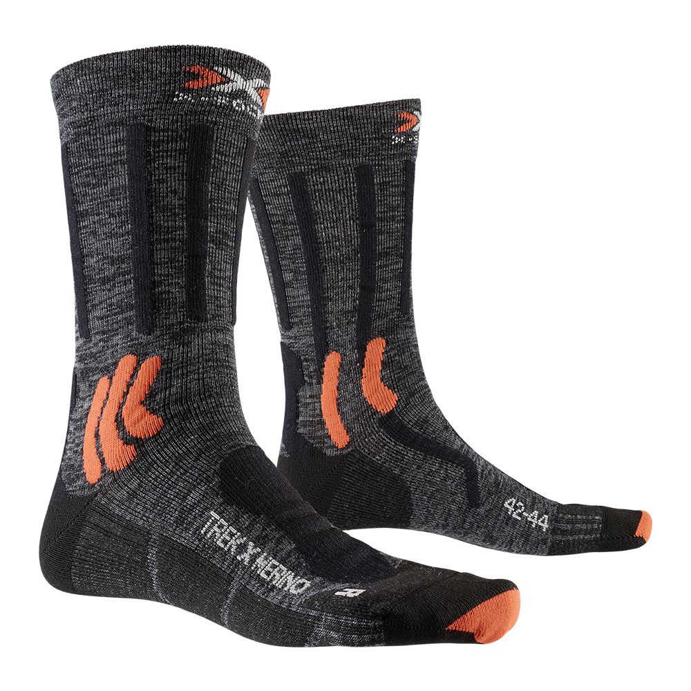 X-Socks TREK X MERINO - Chaussettes Homme grey duo melange/x-orange/black