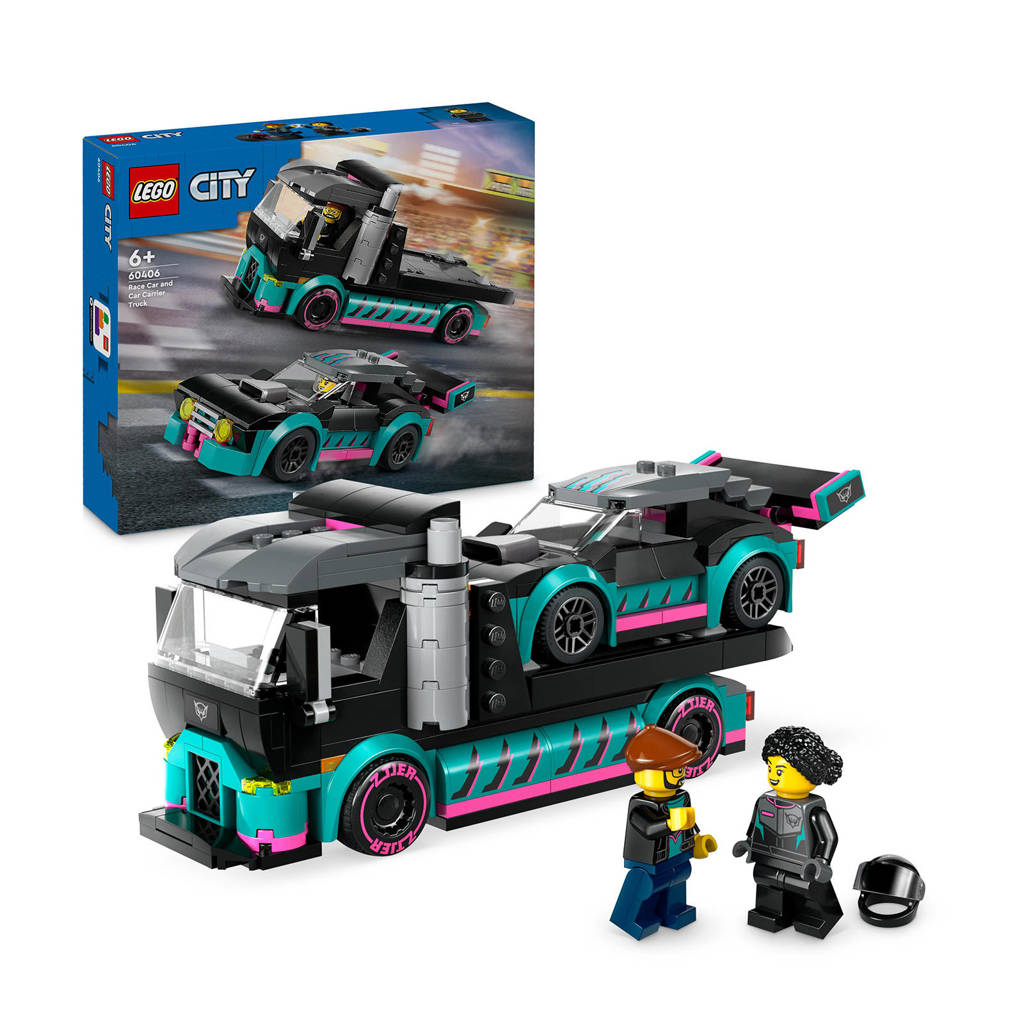 BESTE SET OOİT Ter Wereld !!!Raceauto en transporttruck Speelgoed Auto en Vrachtwagen voor Kinderen 60406