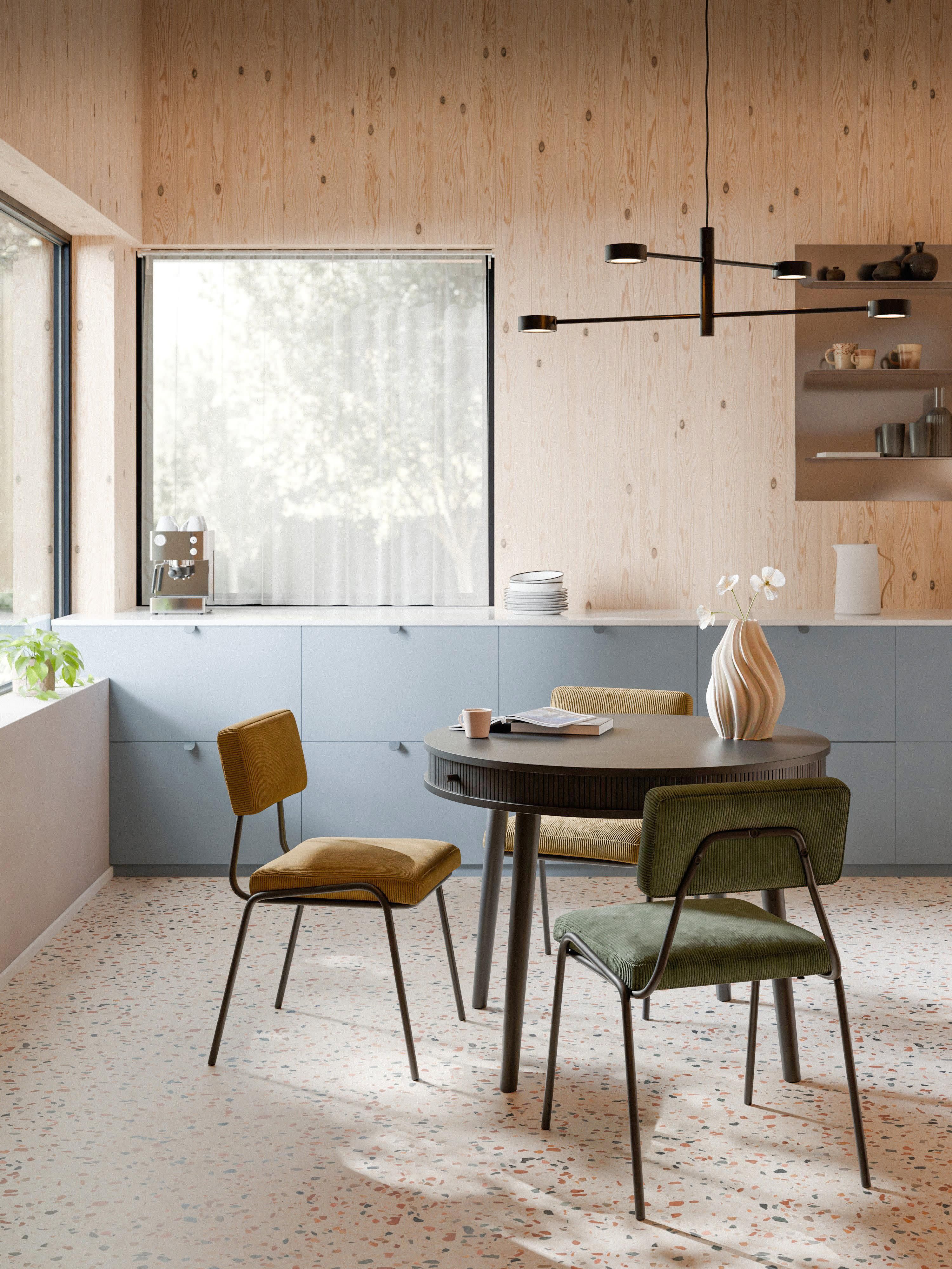 Ronde eettafel Calary met opbergruimte, in verschillende formaten