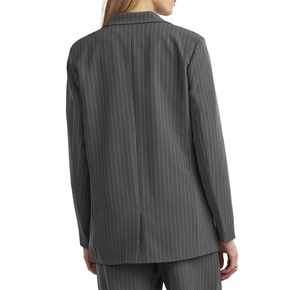 Pieces Blazer Gris Femme Pieces Striped