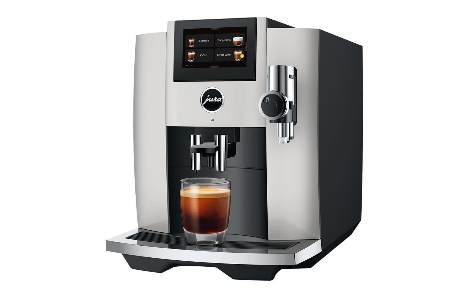 Kaffeevollautomat S8 Platin (SB)<br>Zwei-Tassen-Vollautomat für eine Vielzahl von Kaffeegetränken
