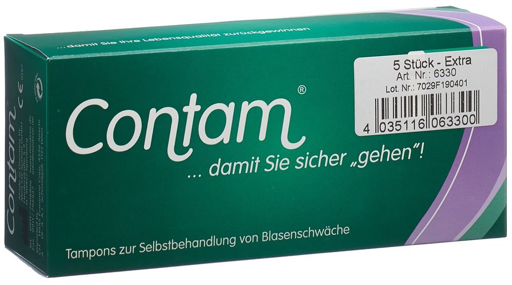 CONTAM Vaginaltampon<br>5 Stück, 33mm, Extra