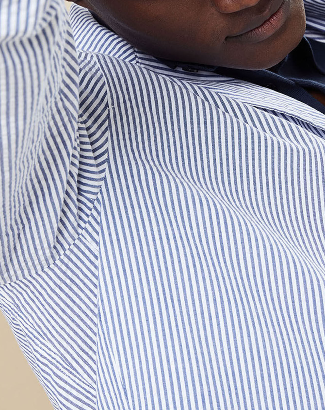 Hartford Veste Jobby à rayures marine/blanc