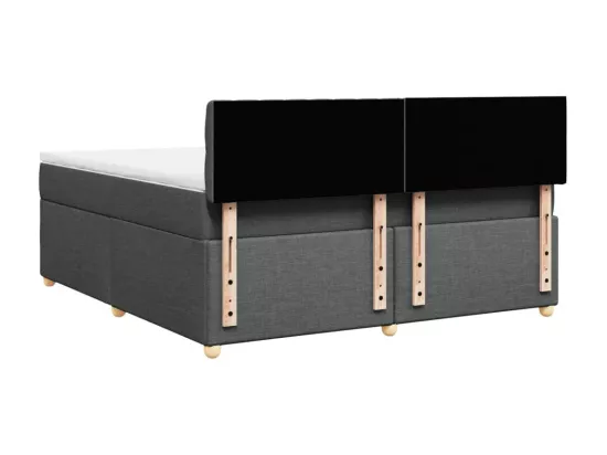Sommier à lattes de lit avec matelas Gris foncé 180x200cm Tissu