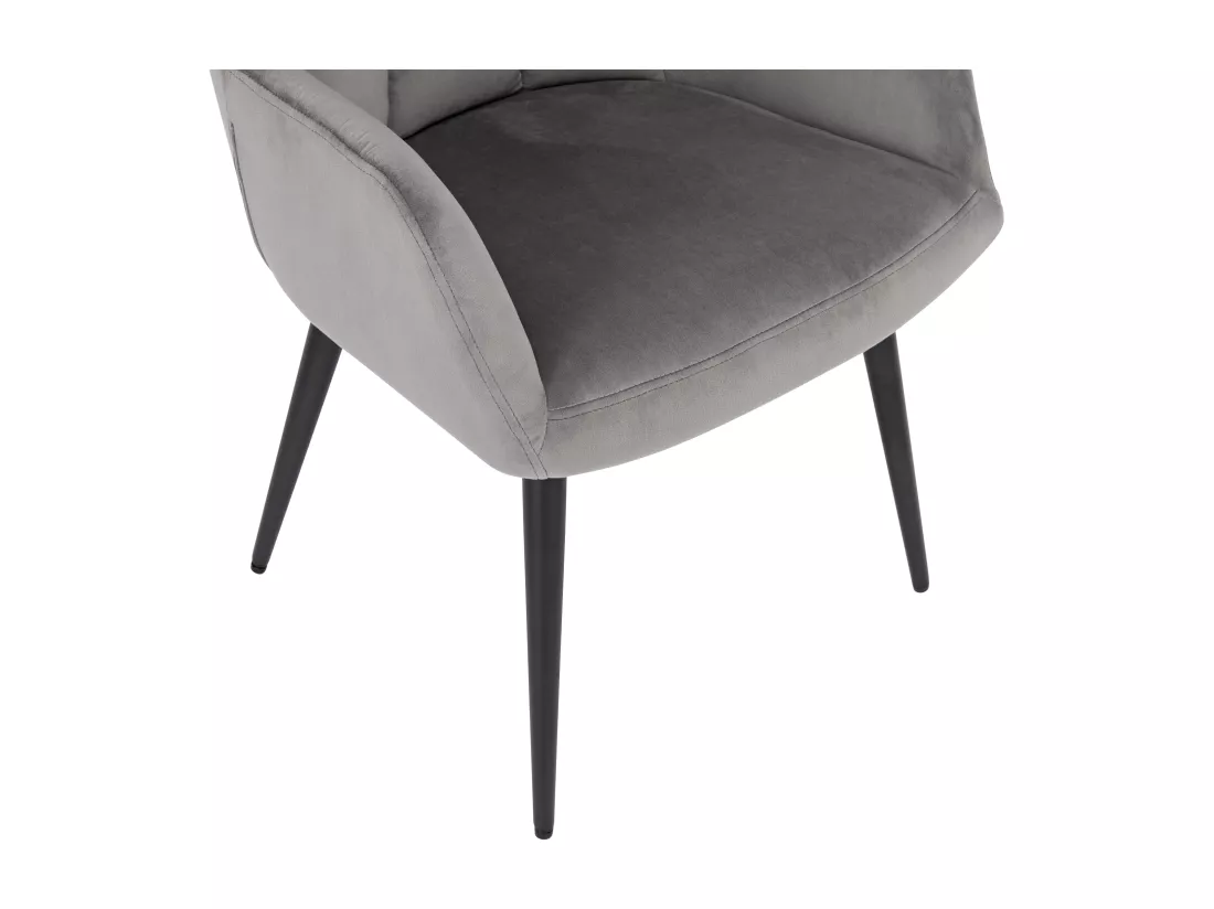 Lot de 6 chaises avec accoudoirs - Velours et métal - Gris - PEGA de PASCAL MORABITO