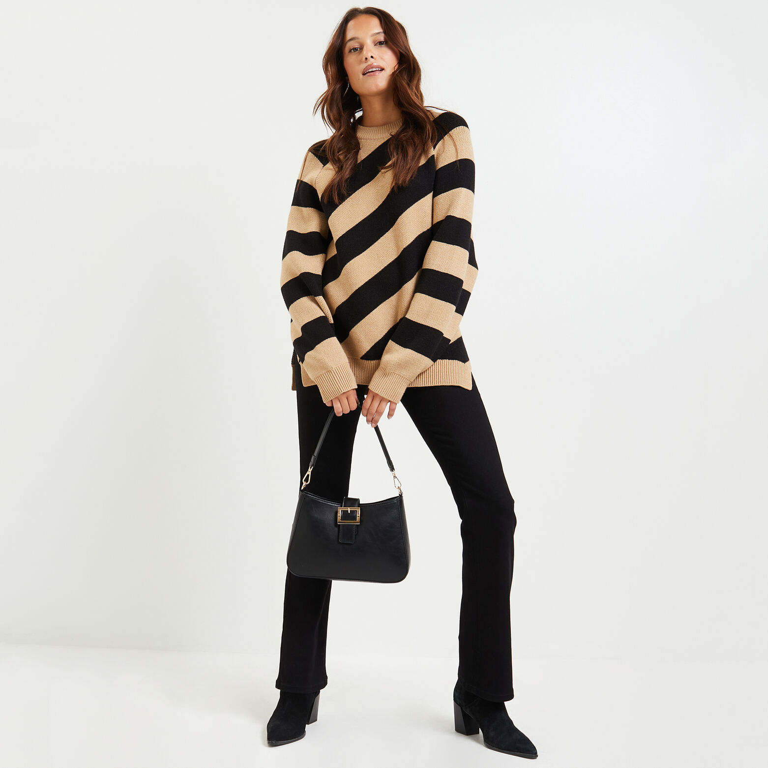 Pull color block femme
